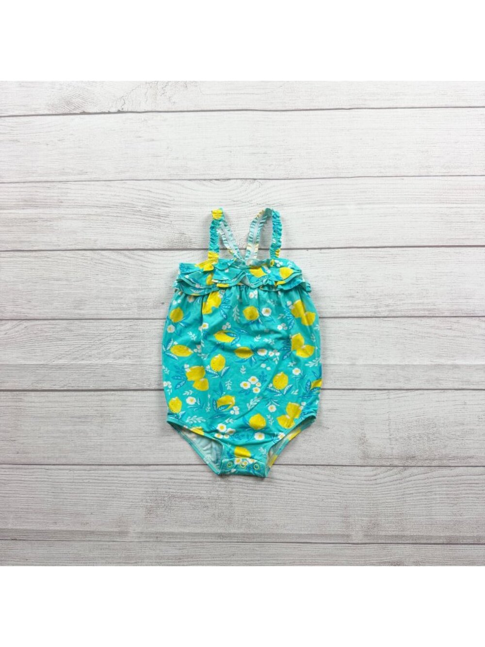 Hatley Kids Lemon Print Ruffled One Piece Swimsuit Swimwear 18-24 Months